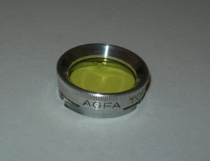 VINTAGE AGFA 23.5MM YELLOW PUSH ON FILTER -FREE SHIPPING - Picture 1 of 5
