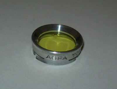 VINTAGE AGFA 23.5MM YELLOW PUSH ON FILTER  -FREE SHIPPING - Image 1 of 4