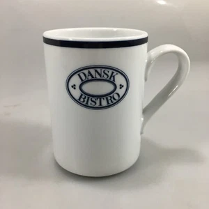 Taza Dansk Bistro Logo 10 oz Borde Azul Blanco Hecha en Portugal - Imagen 1 de 4