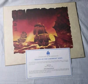 Disney Design PIRATES OF THE CARIBBEAN Ships Limited Release Framed Litho Art - Picture 1 of 7