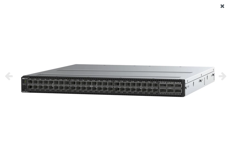 Conmutador en rack Dell 48 puertos 48x 25Gb 6x puertos 100GbE S5048FON G2U Foto 1 de 4