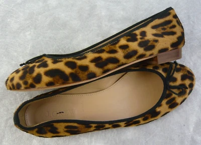 NUEVO J. Colección Crew Minorista $298 KIKI PELO DE BECERRO BALLET LEOPARDO PLANO 6.5 ITALIA Foto 1 de 3