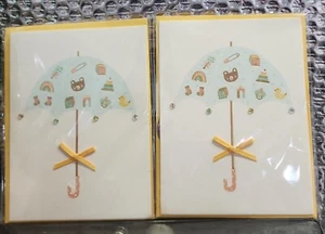 2 Papyruskarten hochwertiger REGENSCHIRM "DUSCHE DICH UND DEIN BABY UNTERWEGS - Bild 1 von 2