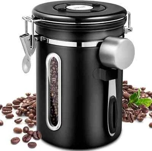 Vorratsgefäß Vorratsdose Vorratsbehälter Kaffeedose Paddose schwarz - Bild 1 von 17