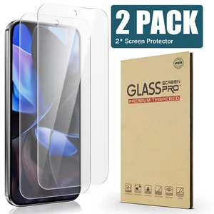 For Google Pixel 9a Tempered Glass 2 Pack Clear Full Cover Screen Protector - Picture 1 of 8