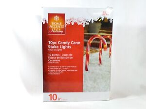 Christmas Lights Home Accents Holiday Candy Cane 50 Light Set Red Light Untested