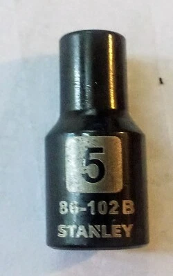 Enchufe Estándar Stanley 5 mm x 1/4" 86-102B Negro Cromo 6 Pt Envío Gratis Foto 1 de 3