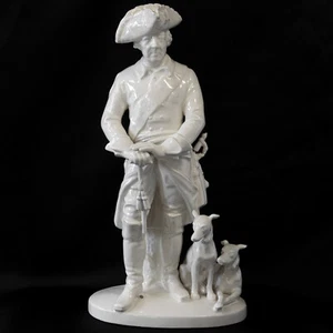 38 cm - (wohl) Rudolph Heinz & Co. (Neuhaus) Fayence Figur Friedrich II. Preußen - Bild 1 von 9