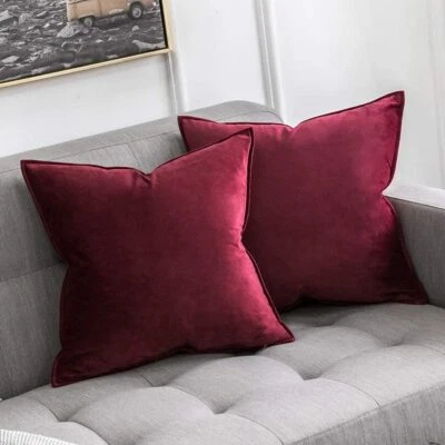 US 16" 18" 20" 24" Velvet Plain Cushion Cover Pillow Case Home Sofa Bed Decor - Image 1 of 4
