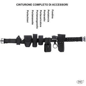 Cinturone Nero Completo + Accessori Fondina Guardie Giurate GPG IPS 22763A - Foto 1 di 10