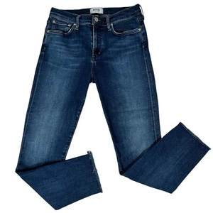 Agolde Sophie Women’s Blue Mid Rise Raw Hem Skinny Denim Jeans Size 29 - Picture 1 of 14