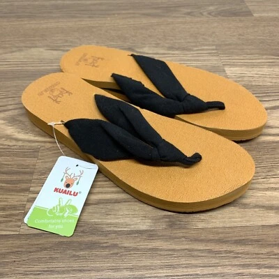 Kuailu Womens Yoga Flip Flops Size 10 Black Sandals New - Image 1 of 4