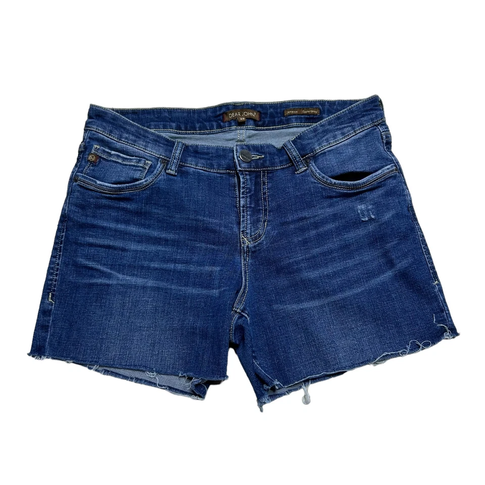 Dear John Joyrich Skinny Jean Shorts Womens Size 28 Cut Off Stretch Blue Denim - Image 1 of 4
