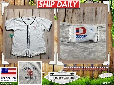 Vintage 80s Arizona Wildcats Embroidered MLB Baseball Cotton Jersey Men XL USA🔥 - Image 1 of 4