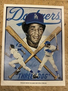 LA ANGELES DODGERS 8.5x11 Litho Print by CORNING WILLIE DAVIS 31 GAME HIT STREAK - Picture 1 of 3