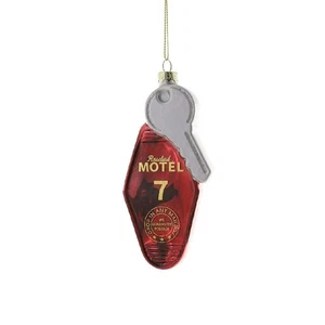 ROSEBUD MOTEL LLAVE ADORNO 5.5" Schitt's Creek Serie de TV Vidrio Árbol de Navidad - Imagen 1 de 2
