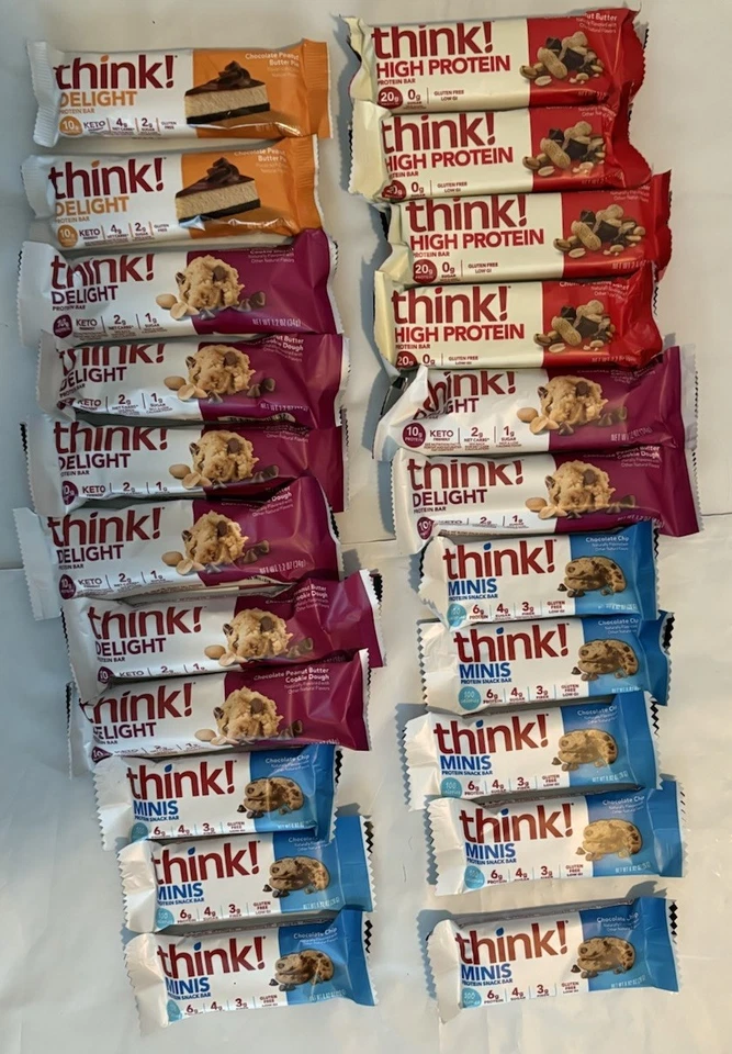 (22 Count) Think! High Delight & High Protein Bar Mix! 4 Flavor Variety Pack! ❤️ - Image 1 of 1