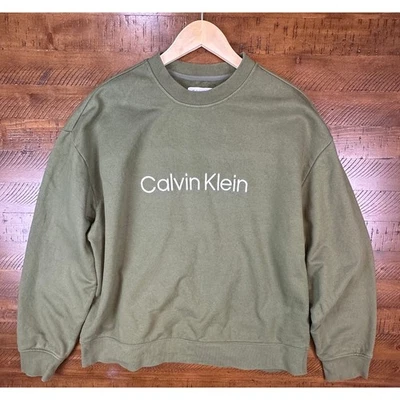 Camiseta Calvin Klein Para Hombre Logo Calce Relajado Cuello Redondo Sudadera Pull On Talla M  Foto 1 de 4