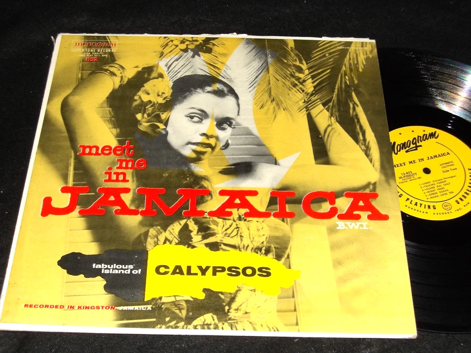 Sexy CHEESECAKE Vintage CALYPSO LP MEET ME IN JAMAICA Monogram 50s Deep Groove - Image 1 of 1