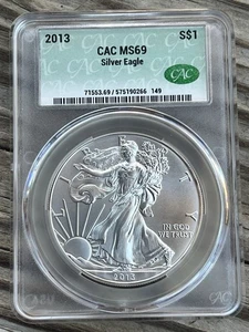 2013 Walking Silver Eagle CAC Ms 69 - Picture 1 of 2
