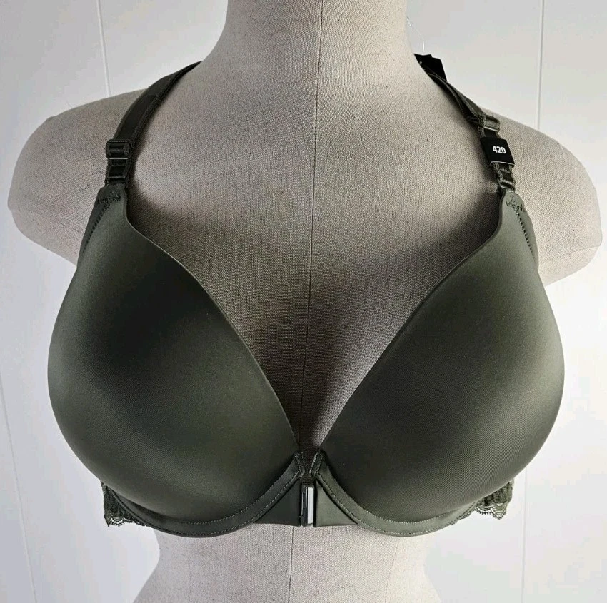 Torrid Curve Push Up Plunge Bra Sz 42D Olive Green Padded Underwire Support NWT - Image 1 of 4