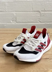 Adidas Rosso/Bianco/Nero Adidas Nebraska Ultraboost 21 Scarpe Donna - Taglia 6,5 - Foto 1 di 9