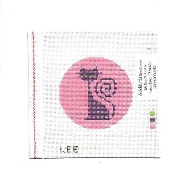 Gato negro de 18 quilates de lona pintada a mano NP de colección Foto 1 de 1