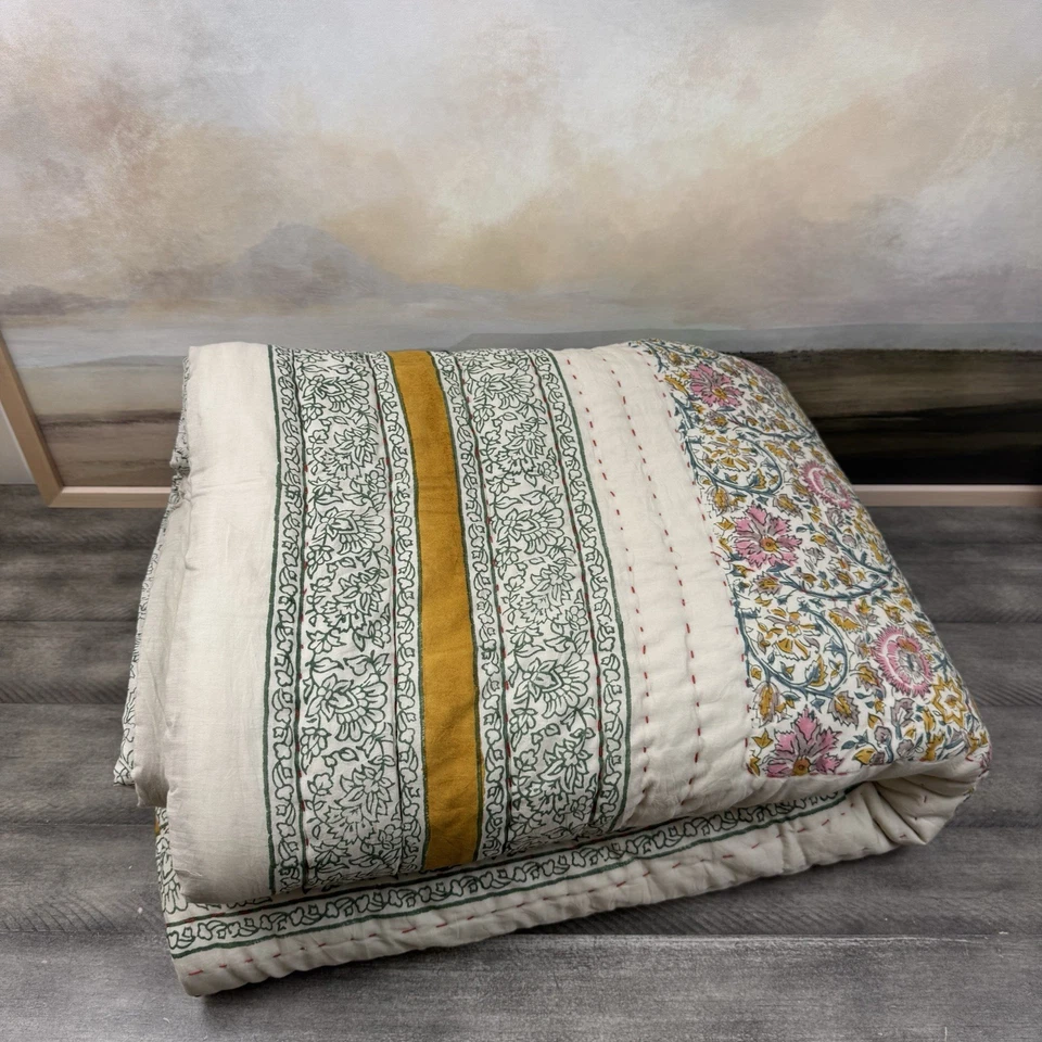 GreenRow Goldie Cotton Printed Quilt Twin Full Multicolor Spots Read NWOT - Image 1 of 4