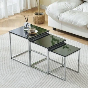 Nest Of Tables Set Of 3 Nested End Tables, Nesting Coffee Tables, Side Table - Picture 1 of 42