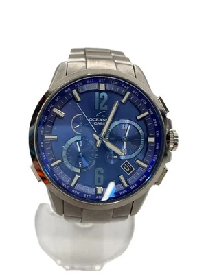 Reloj solar analógico CASIO OCEANUS titanio AZUL SLV 0CW T2000 Foto 1 de 4
