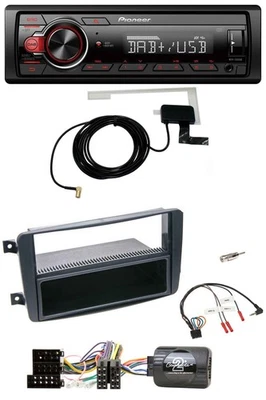 Pioneer 1DIN MP3 DAB USB Lenkrad Autoradio für Mercedes C W203 2000-2004 Lenkrad - Bild 1 von 4