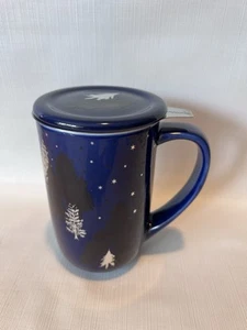 David’s Tea Nordic Infuser Mug Color Changing Nighttime Woodland Blue 16oz - Picture 1 of 7
