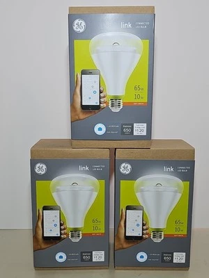 3PK GE Link Smart LED Flood Light Bulb BR30 Soft White Alexa Echo Wink Zigbee - Image 1 of 4
