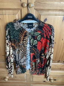 Desigual Cardigan XS Approx Size 12 Multicoloured Light Knit Buttoned Up Closure - Picture 1 of 3