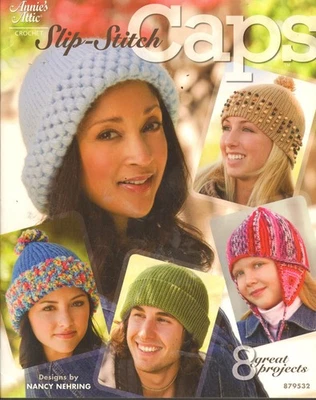 Annie's Attic Crochet Pattern Book Slip Stitch Caps 8 Great Projects - Image 1 of 2