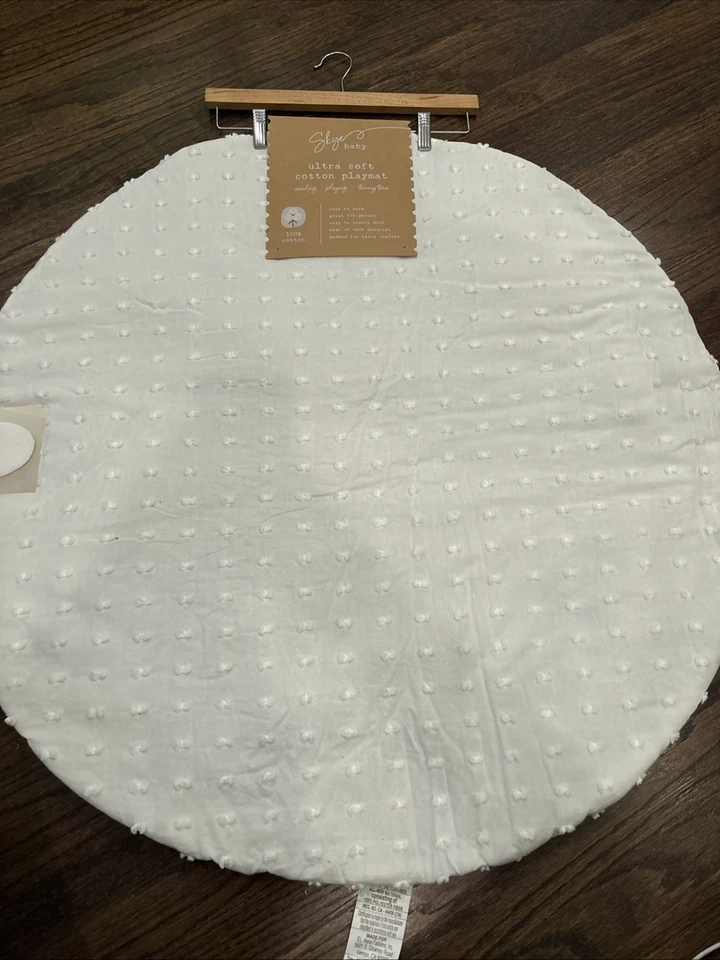 Tapete de bebê Skye Baby algodão ultra macio. Branco. NOVO - Imagem 1 de 1