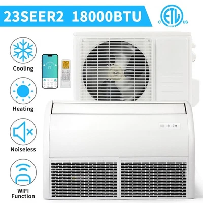 18000BTU 23 SEER2 Ceiling Cassette Ductless Mini Split Air Conditioner Heat Unit - Image 1 of 4