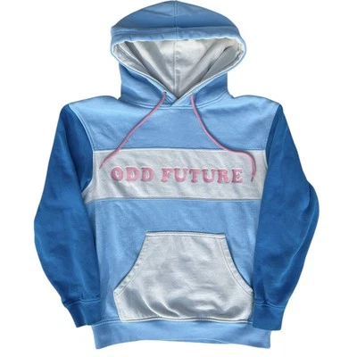 Odd Future Sweater Hoodie Men Medium Blue White Pink Logo Color Block OFWGKTA - Image 1 of 4