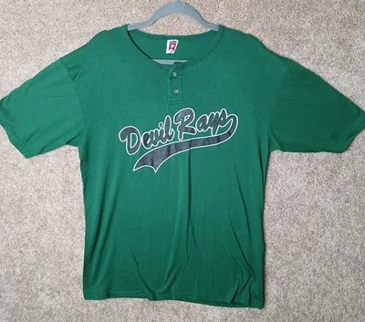 Camiseta De Colección Tampa Bay Rays Devil Equipo de Béisbol Logo 2 Botones Foto 1 de 4