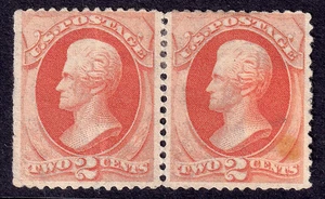 US Scott 183 (Pair), 1879 Jackson, 2c vermilion, H MINT - Picture 1 of 1