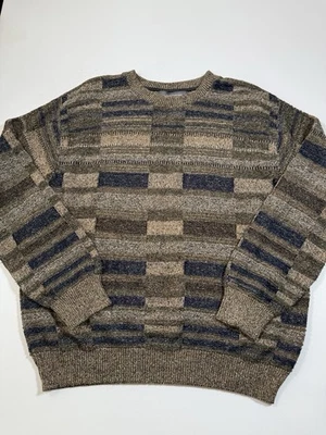Suéter Craft & Borrow Para Hombre XL Multicolor Estilo Coogi Tejido Texturizado Cuello Redondo Foto 1 de 4
