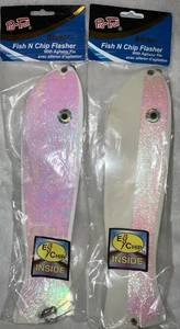 2 Pro Troll Fish N Chip E-Chip 13” Eye Flashers Trolling Fishing Salmon F29 - Picture 1 of 4