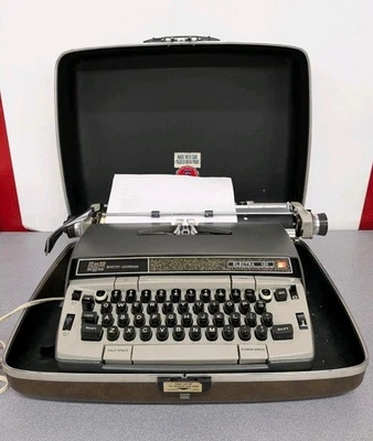 MÁQUINA DE ESCREVER ELÉTRICA SMITH-CORONA Electra 120 portátil vintage bronzeada/marrom cinza funciona! - Imagem 1 de 4