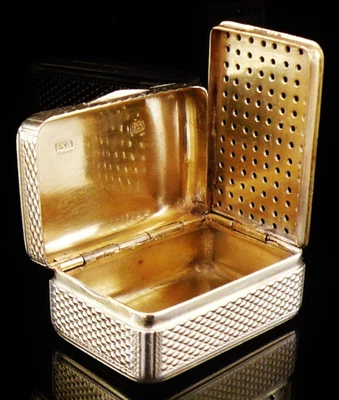 Antique Sterling Silver Gilt Vinaigrette, Alexander J Strachan, London 1800 - Изображение 1 из 4