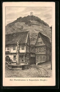 Heppenheim, Der Marktbrunnen in der Bergstr., Ansichtskarte - Picture 1 of 2