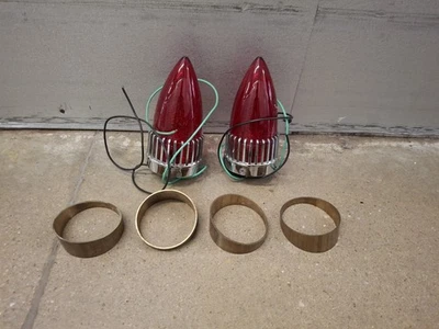 Conjunto de luces traseras lámpara de freno bombillas de lente rojas 1959 estilo Cadillac Foto 1 de 4
