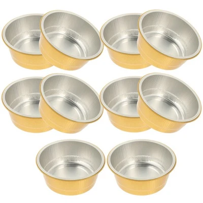  10 Pcs Metal Ramekins Foil Liners Contenitori Alimentari Alluminio - Immagine 1 di 4