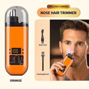 Men Women Portable LCD Electric Nose Ear Hair Trimmers Remover USB Rechargeable - Picture 1 of 8