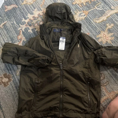 NUEVO CON ETIQUETAS Polo Ralph Lauren 'Retford' Para hombres Embalable Verde Armadillo Cortavientos Grande Foto 1 de 4