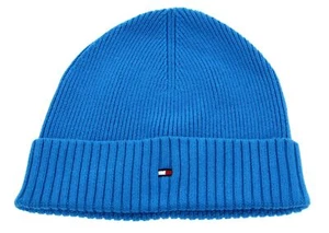 TOMMY HILFIGER Essential Flag Beanie Mütze Cerulean Aqua blau Neu